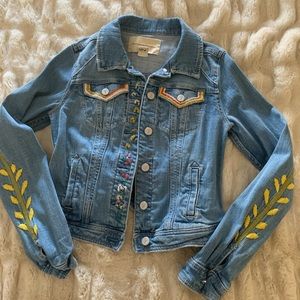 Unique embroidered denim jacket